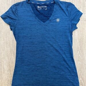 Ariat Blue Heathered V-Neck Performance Tee